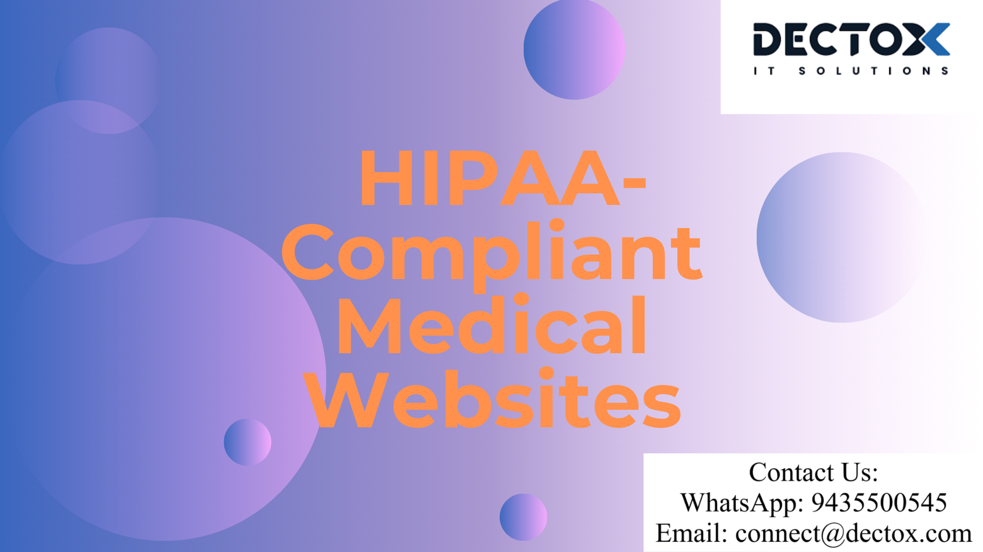 How Dectox Designs HIPAA-Compliant Medical Websites
